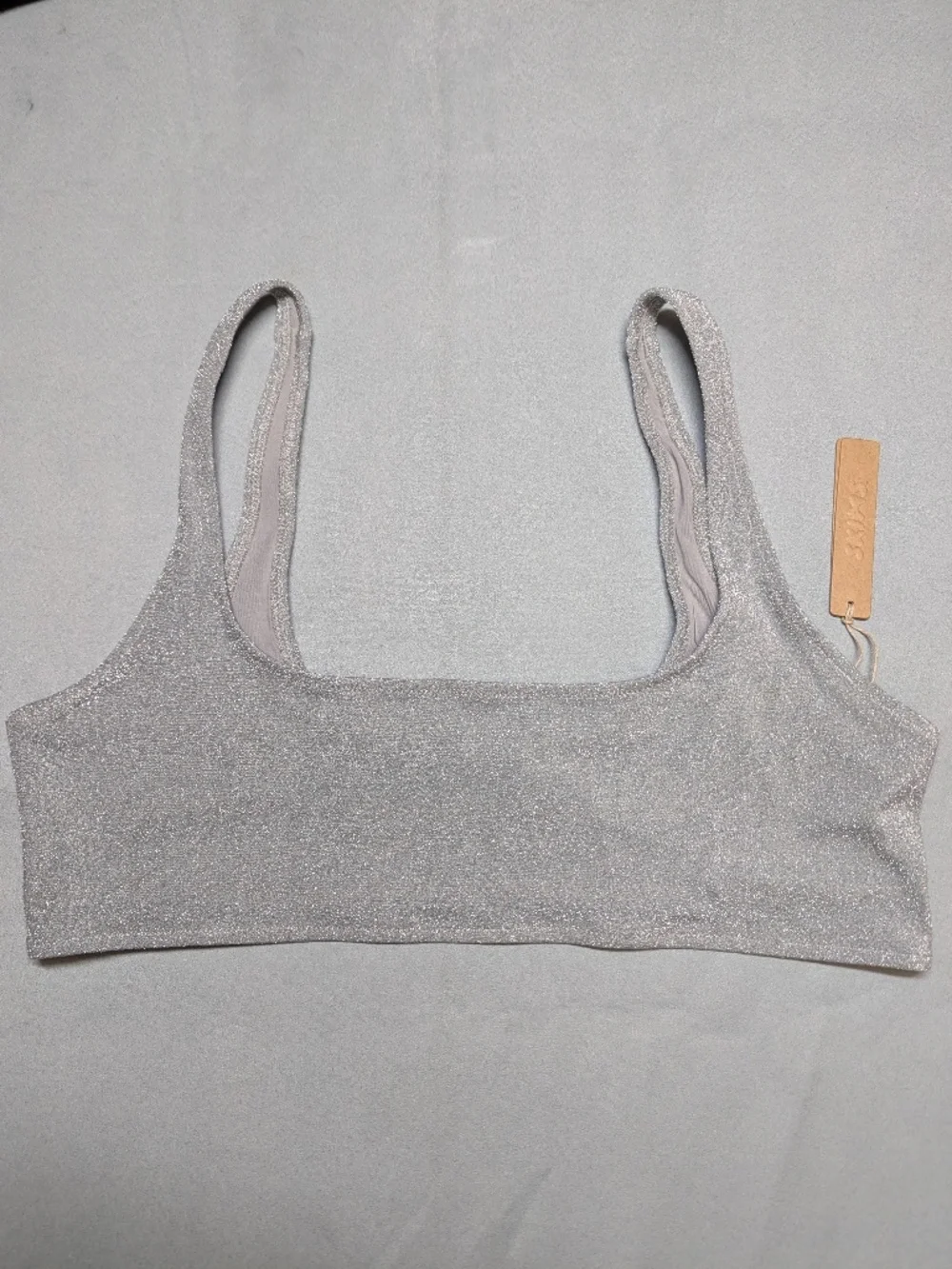 NWT Skims Glitter Swim Scoop Bikini Top - Size XLarge